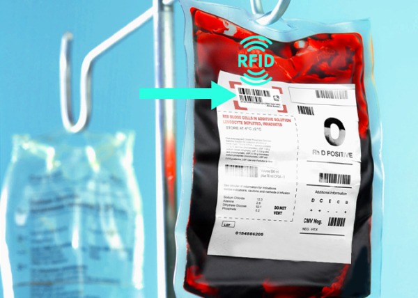 étiquettes RFID pour poches de sang secteur médical, RFID Tags for blood bags